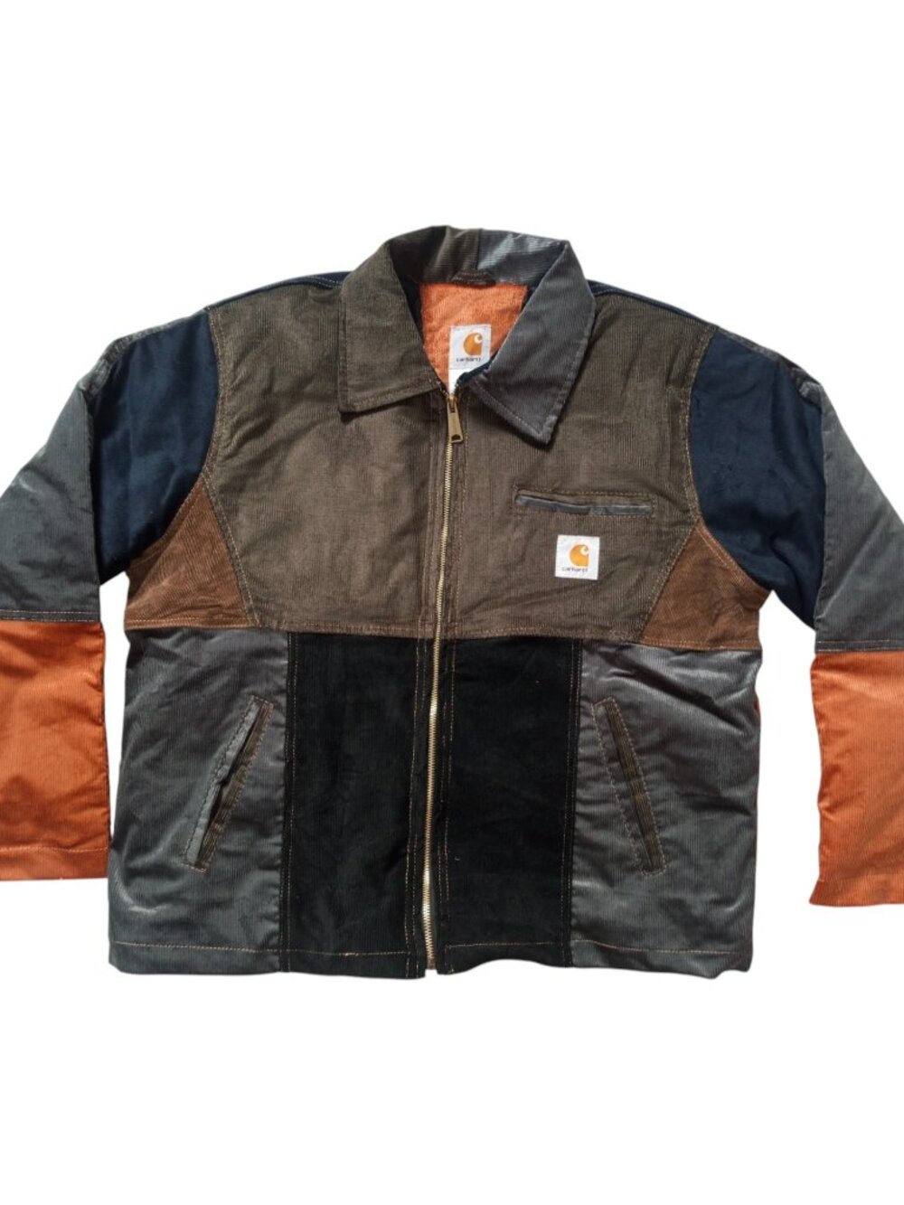 CARHARTT Men's Patchwork Reworked Bomber Multicolor Zip Jacket S
